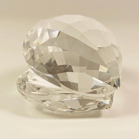 Vintage Swarovski Crystal Clear Clam Shell with Pearl Figurine In Great Shape - Picture 4 of 10
